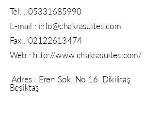 Chakra Suites iletiim bilgileri